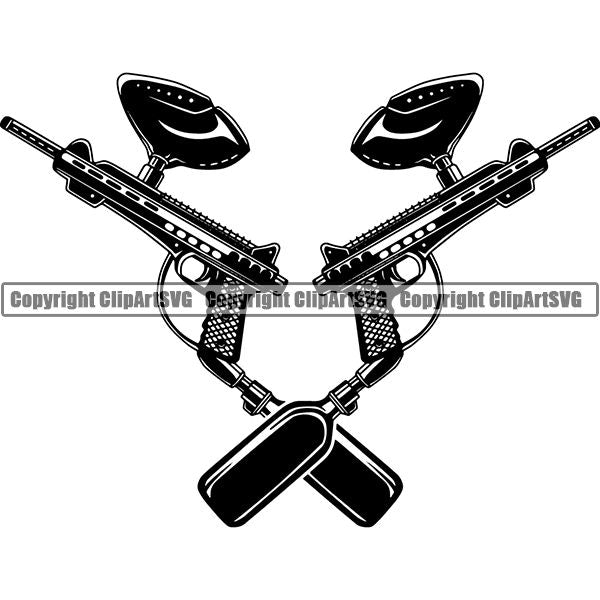 Sports Game Paintball Gun ClipArt SVG