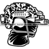 Military Weapon Soldier Night Vision ClipArt SVG