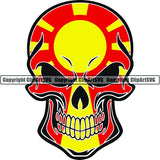 Country Flag Skull Macedonia ClipArt SVG