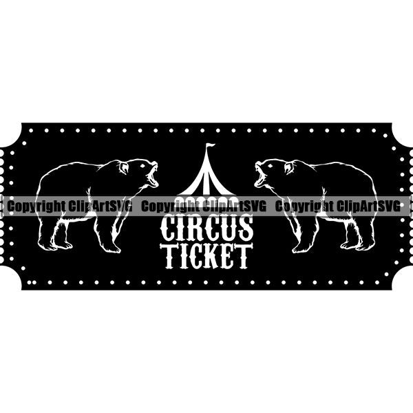 Circus Show Perform Performance Ticket ClipArt SVG