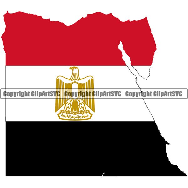 Country Flag Map Egypt ClipArt SVG