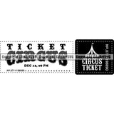 Circus Show Perform Performance Ticket ClipArt SVG