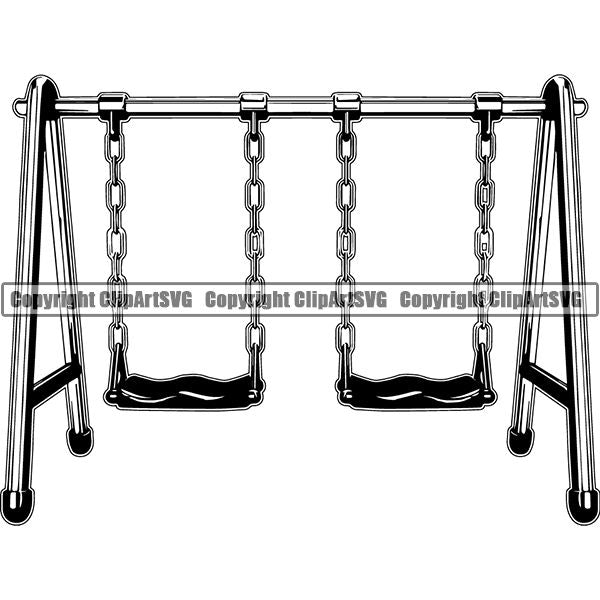 People Family Child Children Kid Toy Swing Set ClipArt SVG