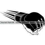 Sports Boxing Boxer MMA Fighter Glove Motion ClipArt SVG