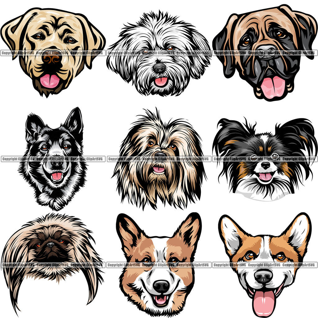 100 DOG BREED HEADS Color Designs Volume 01 BUNDLE OF THE CENTURY RETAIL PRICE $300.00!