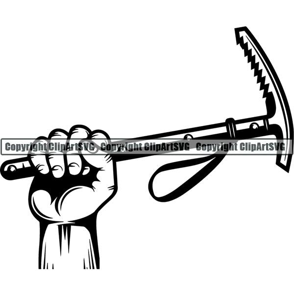 Mountain Climbing Rock Climber Logo ClipArt SVG