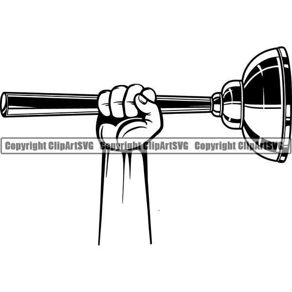 Plumbing Plumber Pipe Repair Service Plunger ClipArt SVG