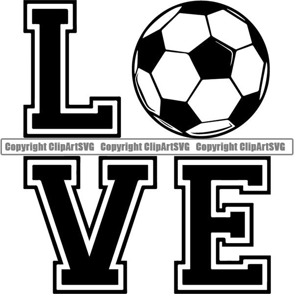 Sports Soccer Love ClipArt SVG