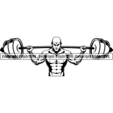Gym Sports Bodybuilding Fitness Muscle Bodybuilder Barbell ClipArt SVG