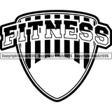 Gym Sports Bodybuilding Fitness Muscle Text ClipArt SVG