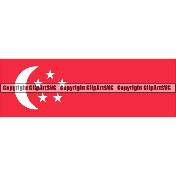 Country Flag Square Singapore ClipArt SVG