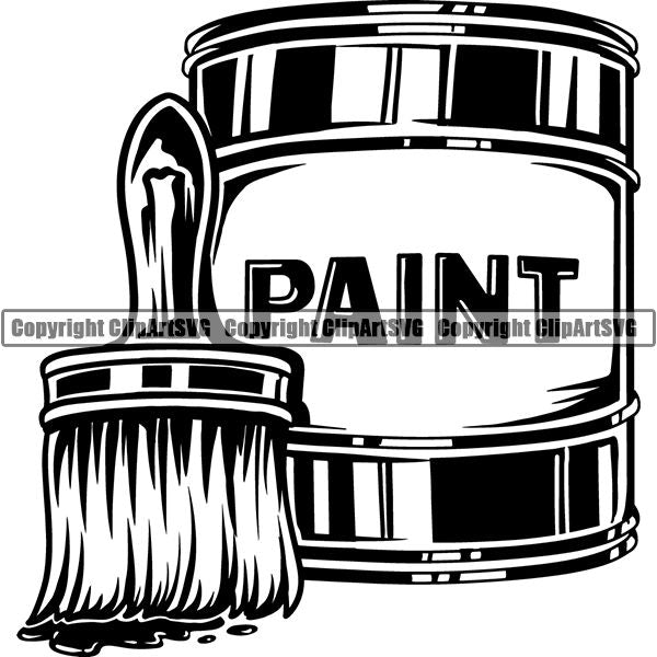 Painting Service Painter Paint Paint Can Brush ClipArt SVG