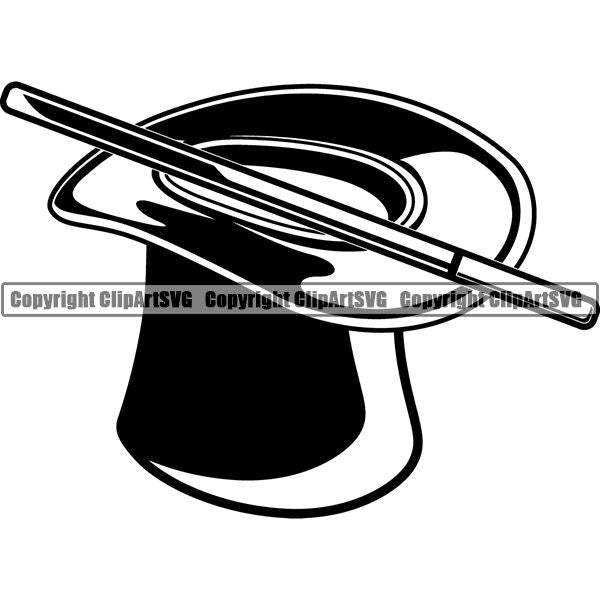 Magician Magic Wand Hat ClipArt SVG