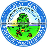 State Flag Seal North Dakota ClipArt SVG