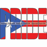 Flag Country Pride Puerto Rico ClipArt SVG