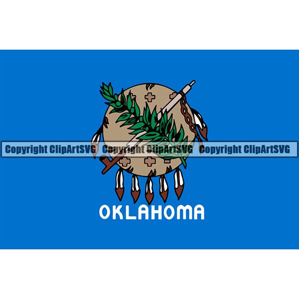 State Flag Square Oklahoma ClipArt SVG