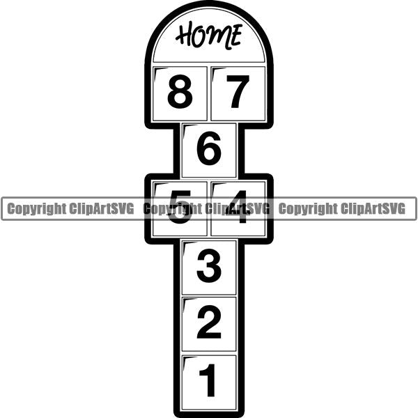 Game Hop Scotch ClipArt SVG