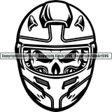 Motorcycle Sports Racing Helmet Skull ClipArt SVG