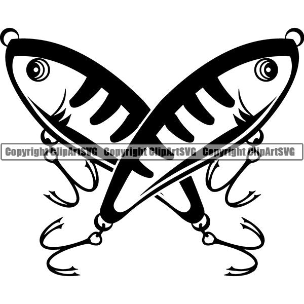 Sports Game Fishing Hunting Fish Hunt Lure ClipArt SVG