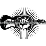 Music Musical Instrument Guitar Hand Sunburst ClipArt SVG