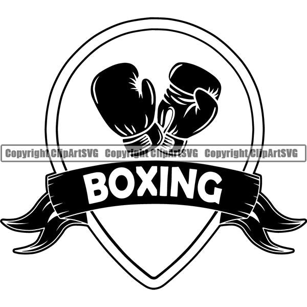 Sports Boxing Boxer MMA Fighter Logo ClipArt SVG
