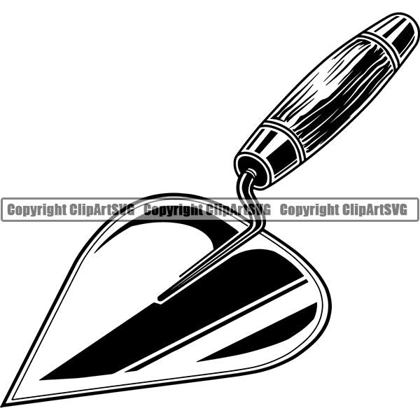 Mason Concrete Brick Building Repair Service Spade ClipArt SVG