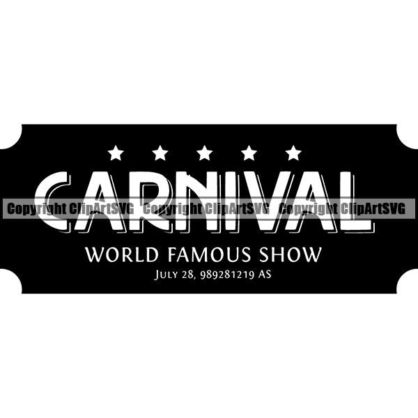 Circus Show Perform Performance Ticket ClipArt SVG