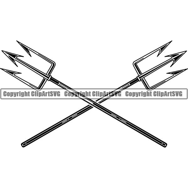 Diving Dive Diver Speargun Gaff Nautical Boat Boating Sail Fish Fishing ClipArt SVG