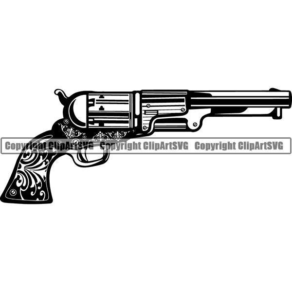 Occupation Cowboy Gun Revolver ClipArt SVG