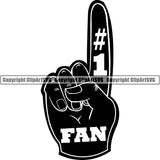 Sports Game Football Foam Finger 1 Fan ClipArt SVG