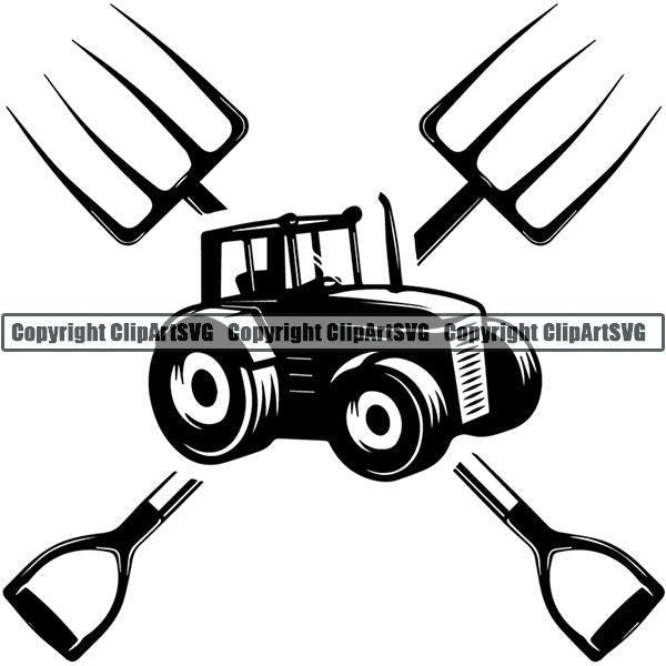 Farming Farmer Farm Organic Logo ClipArt SVG