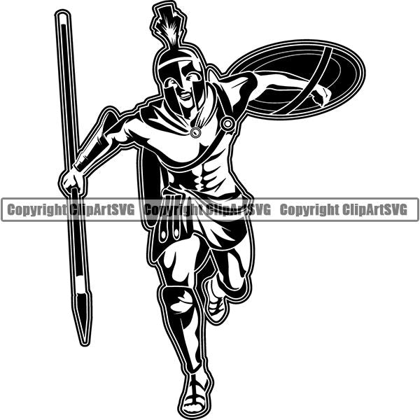 Spartan Warrior Gladiator Mask ClipArt SVG