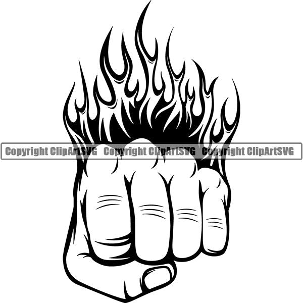 Design Element Human Hand Fire ClipArt SVG