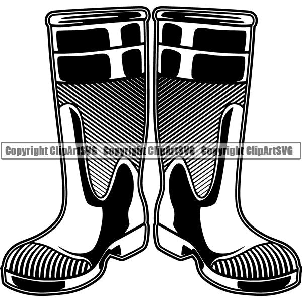 Hobby Gardening Boots Rubber ClipArt SVG