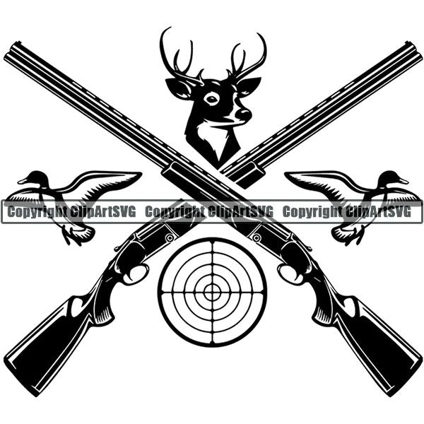 Sports Game Hunting Fishing Hunt Fish Logo ClipArt SVG