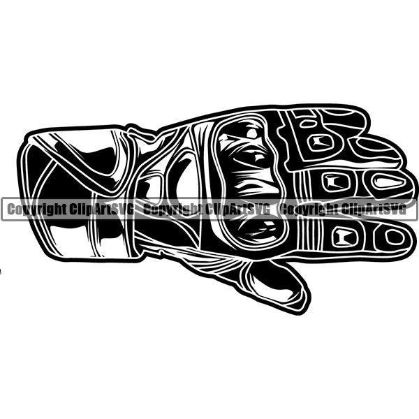 Motorcycle Sports Racing Glove ClipArt SVG