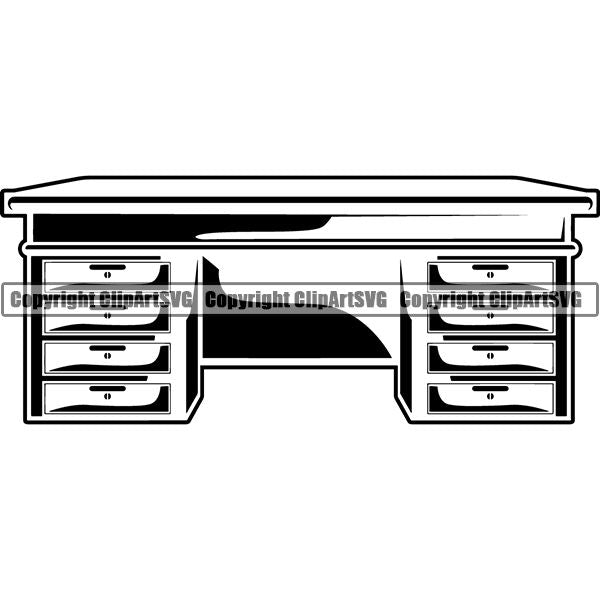 House Furiture Desk ClipArt SVG