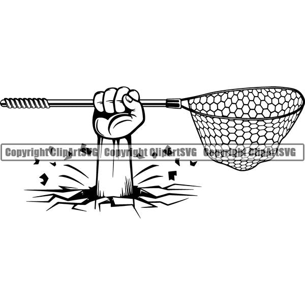 Sports Game Fishing Hunting Fish Hunt Net ClipArt SVG