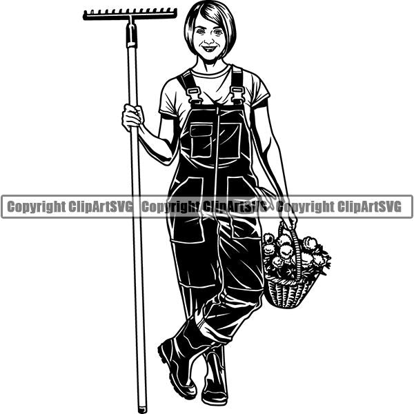 Hobby Gardening Gardner Female ClipArt SVG