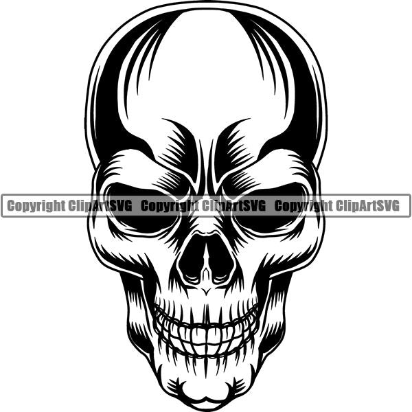 Skull Skeleton Tattoo Tat ClipArt SVG