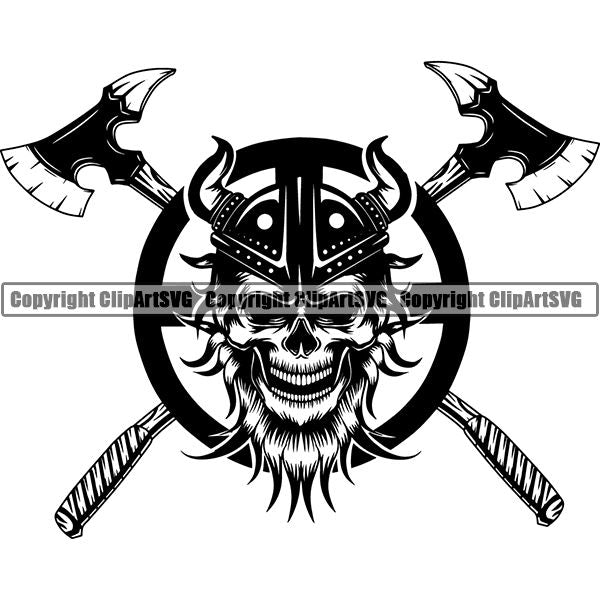 Viking Warrior Logo ClipArt SVG