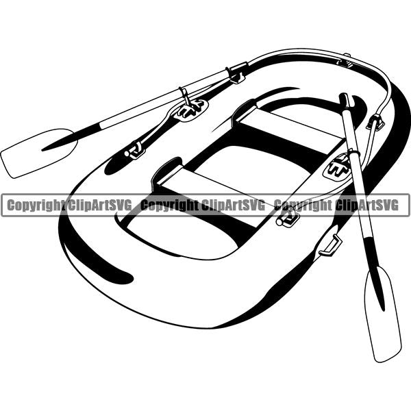 Kayak Kayaking Canoe Canoeing Raft Rafting Boat Boating Logo ClipArt SVG