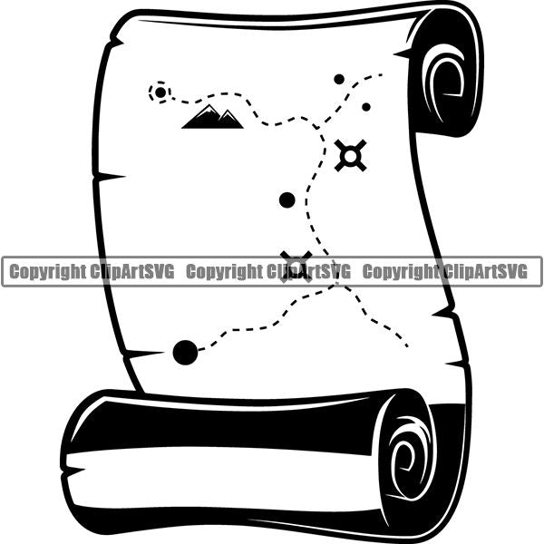 Pirate Sea Gangster Criminal Warrior Scroll ClipArt SVG