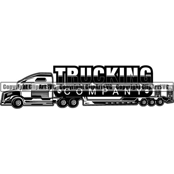 Truck Driver Trucking Trucker Driving Transportation Semi Tractor Trailer Logo ClipArt SVG