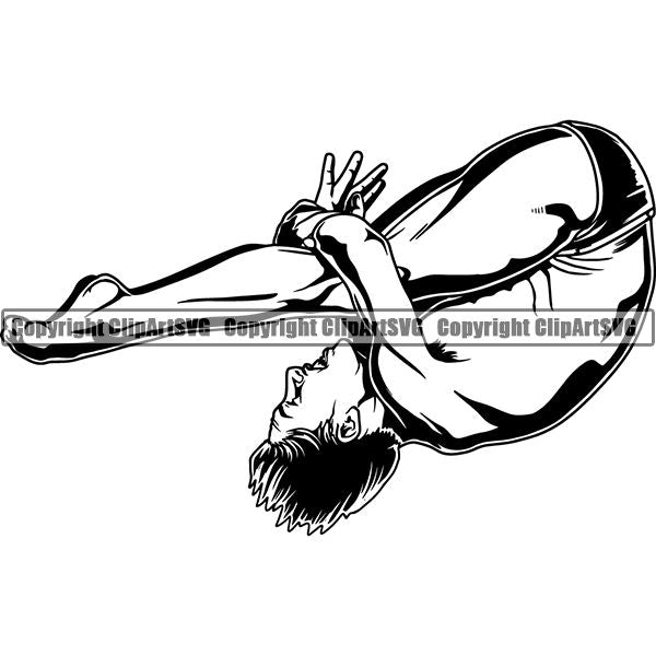 Sports Swimming Swimmer Diving Diver ClipArt SVG