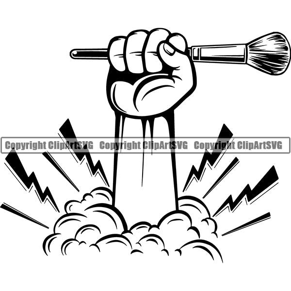 Fashion Beauty Cosmetology Cosmetics Makeup Brush tgg7a7 lightning ClipArt SVG