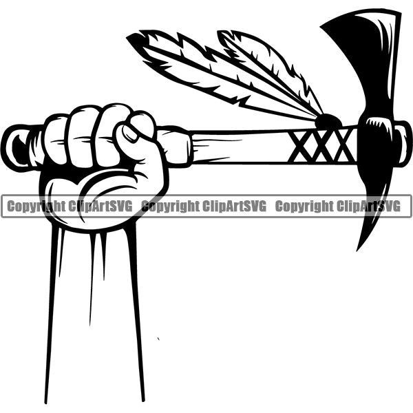 Native American Indian Axe ClipArt SVG