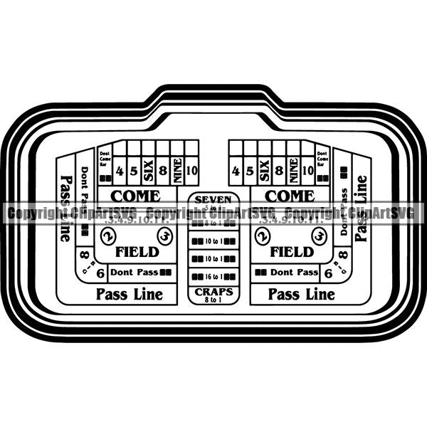 Game Craps Table ClipArt SVG