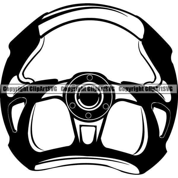 Sports Car Racing Steering Wheel ClipArt SVG