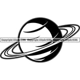 Astronaut Outer Space Shuttle Sci-Fi Science Fiction Planet Saturn ClipArt SVG